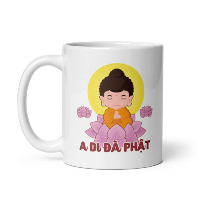 Cốc sứ hình Phật giáo A di đà phật