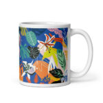 Cốc sứ hình vẽ rừng nhiệt đới nhiều màu sắc