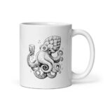 Cốc sứ hình bạch tuộc màu đen tối giản