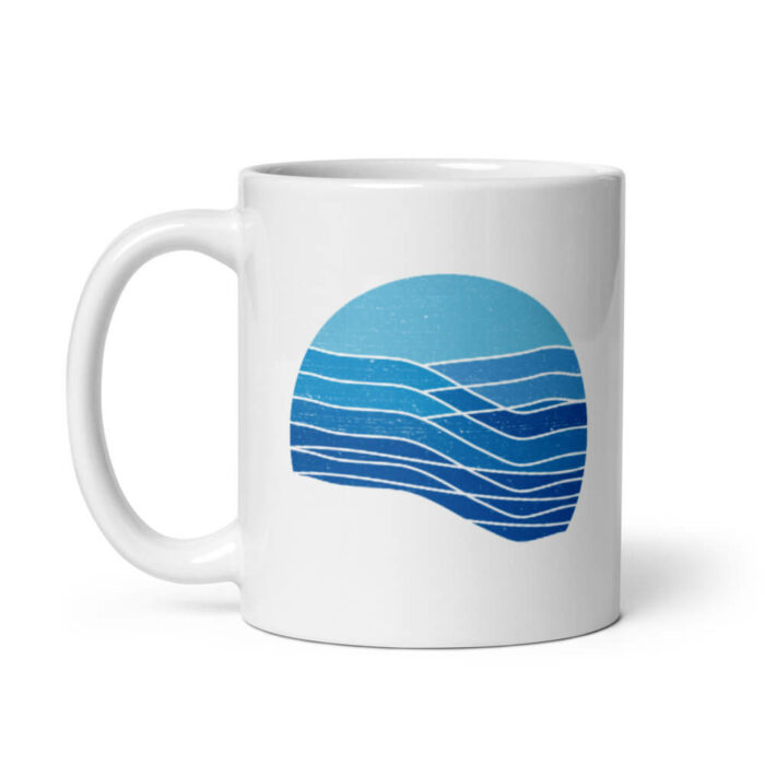 Cốc sứ hình đại dương xanh