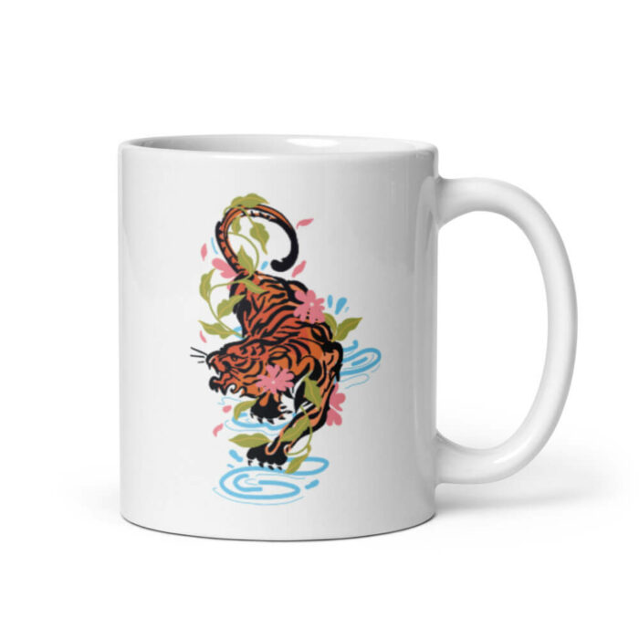 Cốc sứ hoạ tiết hình con hổ mạnh mẽ
