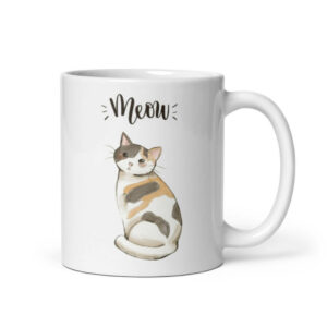 Cốc Sứ hình mèo nâu dễ thương Meow