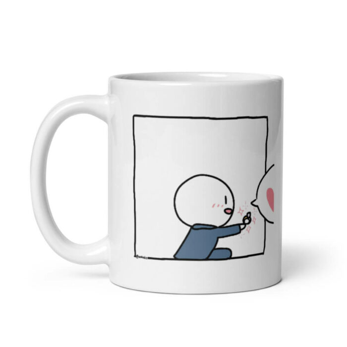 Bộ hai cốc sứ hình trọc trắng cầu hôn dành cho cặp đôi