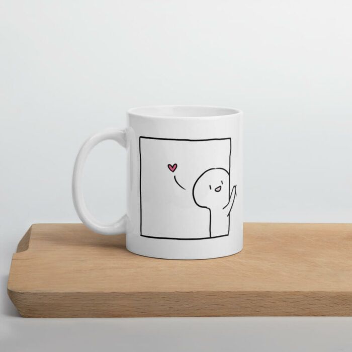 Bộ hai cốc sứ dễ thương hình trọc trắng dành cho cặp đôi