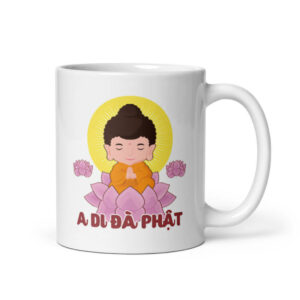 Cốc sứ hình Phật giáo A di đà phật