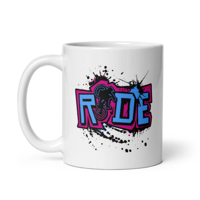 Cốc sứ hình tay đua và xe đạp leo núi