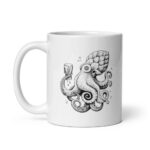 Cốc sứ hình bạch tuộc màu đen tối giản