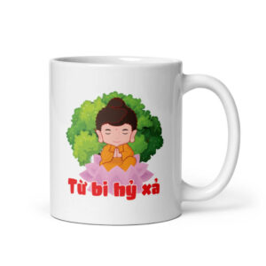 Cốc sứ hình Phật giáo từ bi hỷ xả