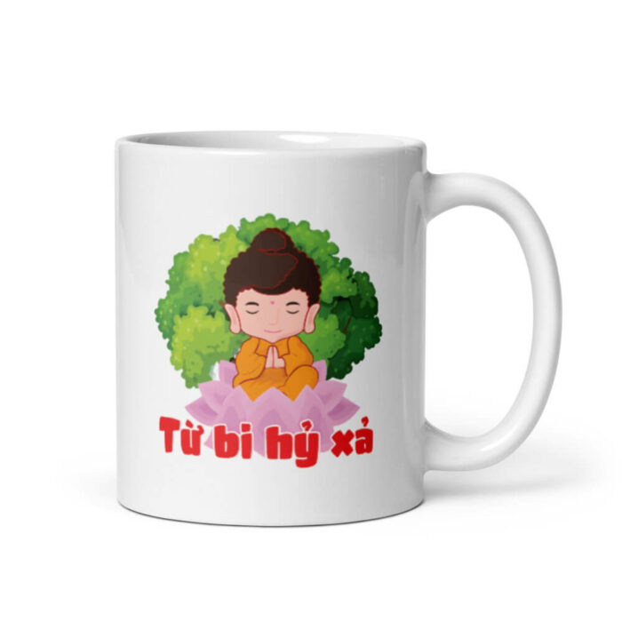 Cốc sứ hình Phật giáo từ bi hỷ xả