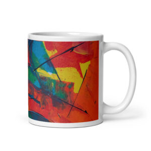 Cốc sứ hình tranh trừu tượng nhiều màu