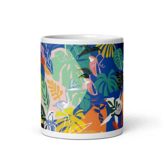 Cốc sứ hình vẽ rừng nhiệt đới nhiều màu sắc