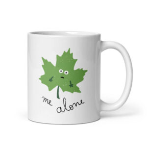 Cốc sứ hình lá dễ thương Leaf me alone