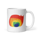 Cốc sứ hình mèo cầu vồng dễ thương