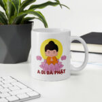 Cốc sứ hình Phật giáo A di đà phật