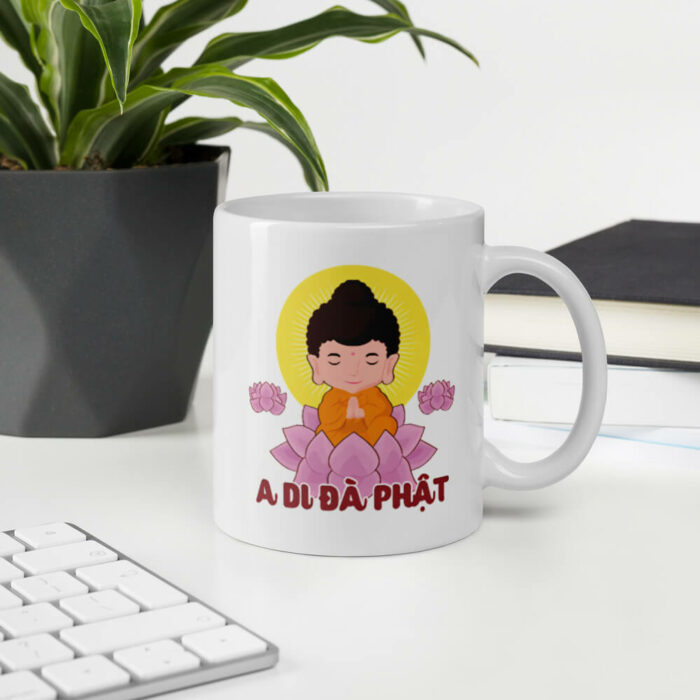 Cốc sứ hình Phật giáo A di đà phật