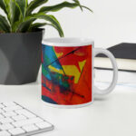 Cốc sứ hình tranh trừu tượng nhiều màu