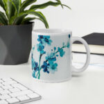 Cốc sứ hình hoa đào xanh tuyệt đẹp