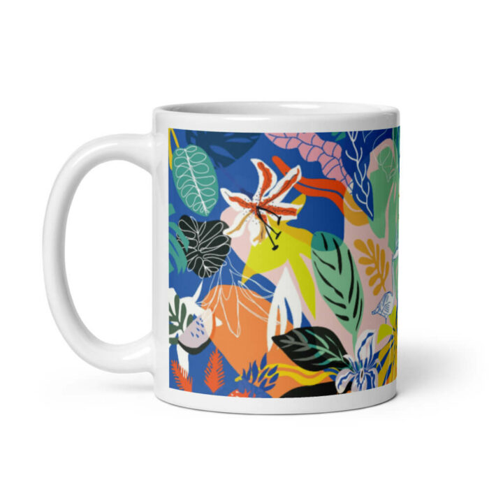 Cốc sứ hình vẽ rừng nhiệt đới nhiều màu sắc