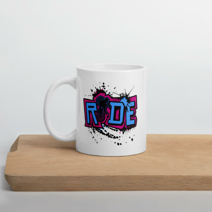 Cốc sứ hình tay đua và xe đạp leo núi