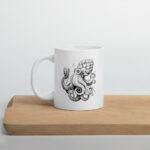 Cốc sứ hình bạch tuộc màu đen tối giản