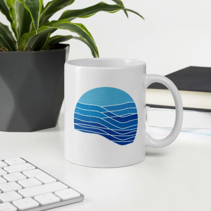 Cốc sứ hình đại dương xanh