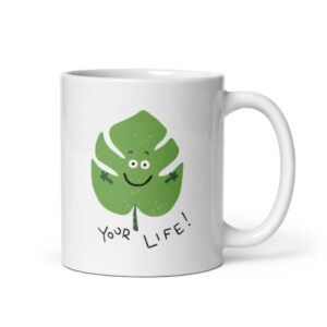 Cốc sứ hình lá dễ thương Leaf Your Life