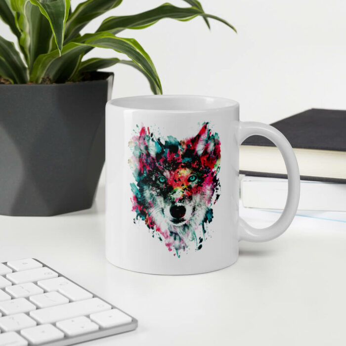 Cốc sứ hình Sói nghệ thuật độc đáo