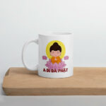 Cốc sứ hình Phật giáo A di đà phật