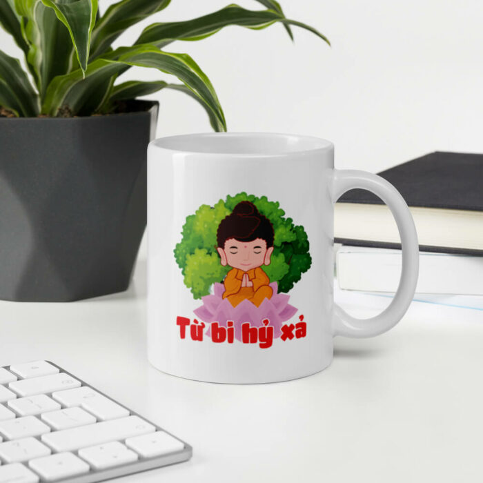 Cốc sứ hình Phật giáo từ bi hỷ xả