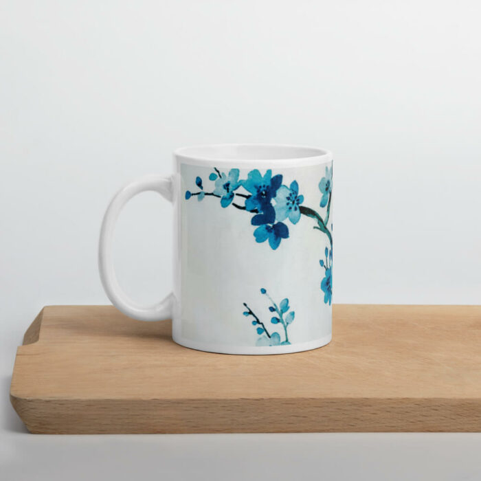 Cốc sứ hình hoa đào xanh tuyệt đẹp
