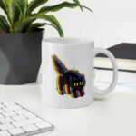 Cốc sứ hình mèo technicat glitch