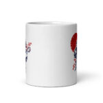 Cốc sứ hoạ tiết hình hoa màu xanh đỏ cá tính