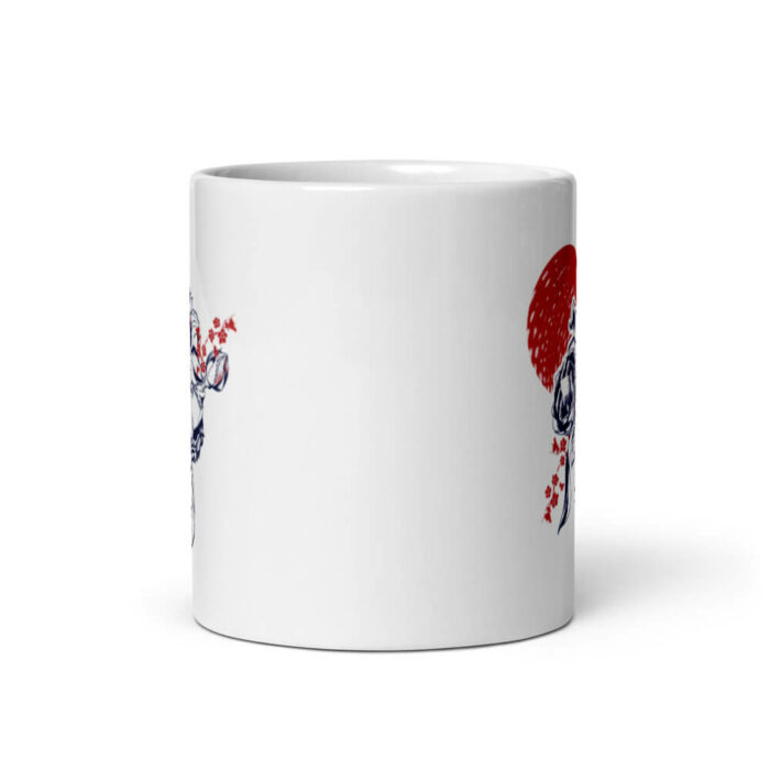 Cốc sứ hoạ tiết hình hoa màu xanh đỏ cá tính