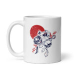 Cốc sứ hoạ tiết hình hoa màu xanh đỏ cá tính