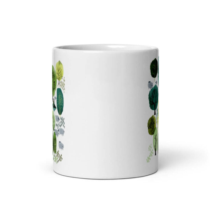 Cốc sứ hình vẽ khu rừng mùa xuân