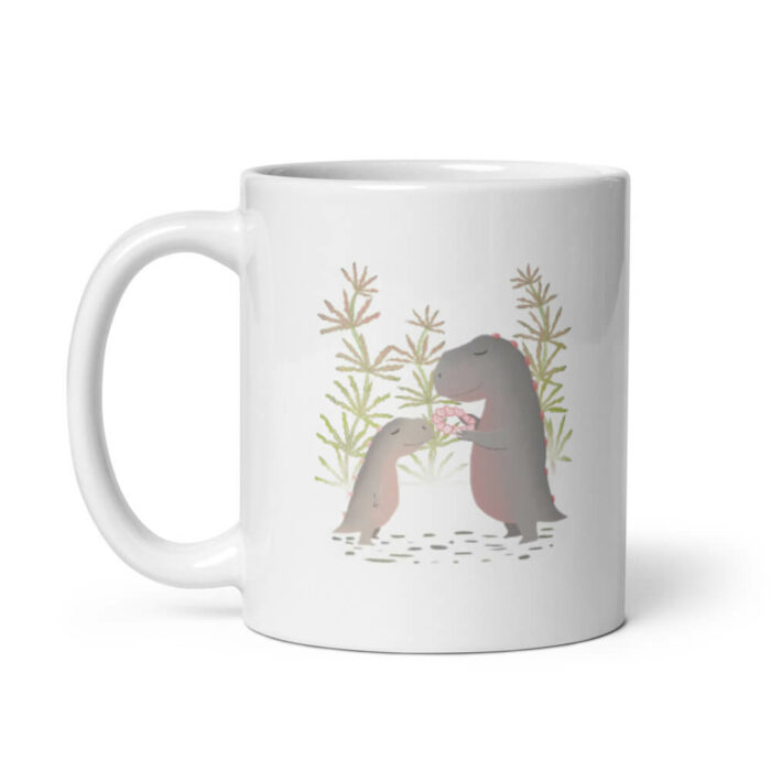 Cốc sứ hình mẹ khủng long dễ thương