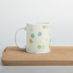 Cốc sứ hoạ tiết hình vẽ chấm bi màu nước đẹp