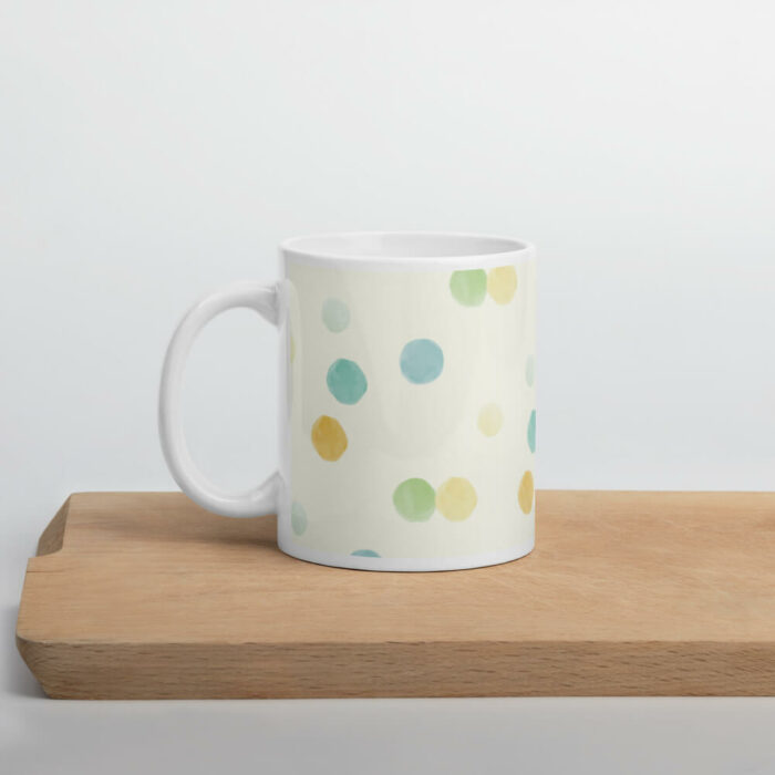 Cốc sứ hoạ tiết hình vẽ chấm bi màu nước đẹp