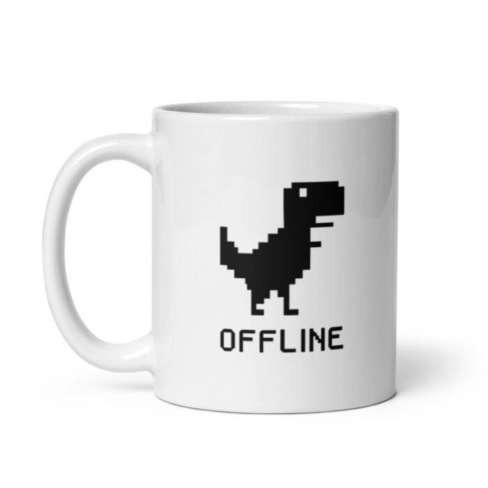 Cốc sứ hình khủng long t-rex offline trên Chrome