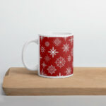 Cốc sứ giáng sinh hoạ tiết hình bông tuyết