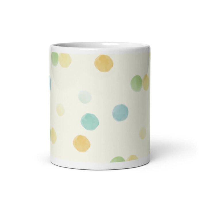 Cốc sứ hoạ tiết hình vẽ chấm bi màu nước đẹp