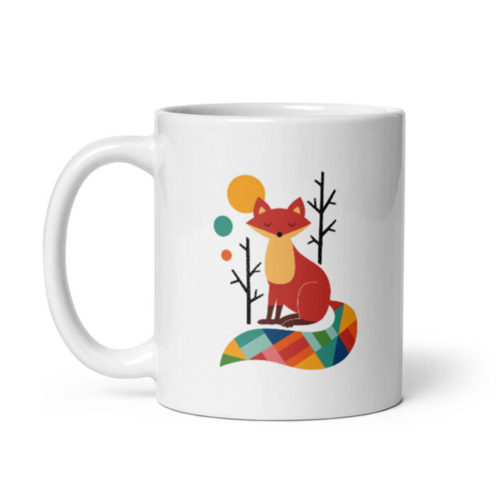 Cốc sứ hình cáo cầu vồng dễ thương