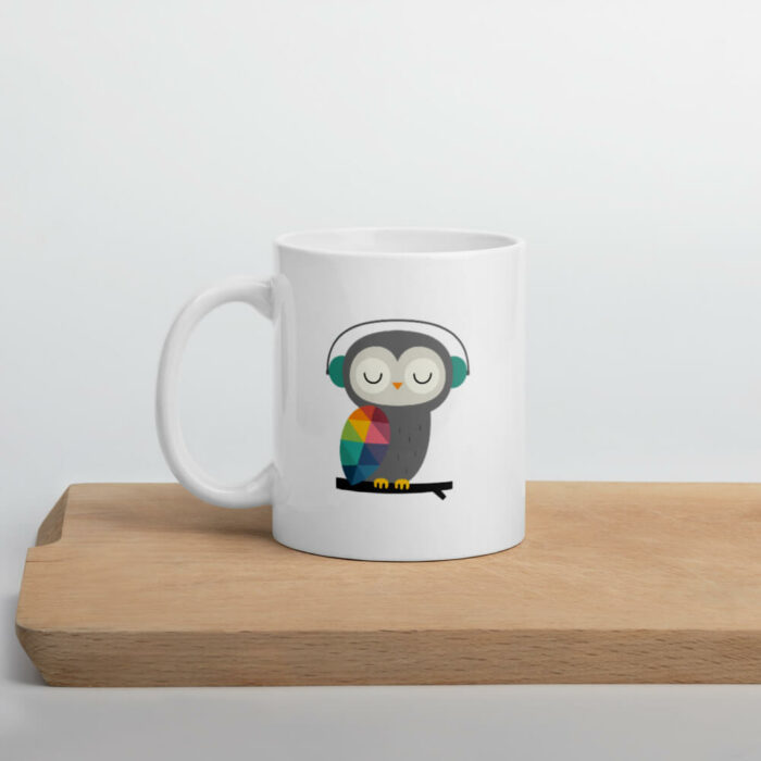 Cốc sứ hình cú mèo nghe nhạc dễ thương