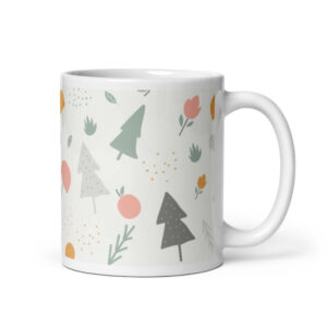 Cốc sứ hoạ tiết hình cây dễ thương