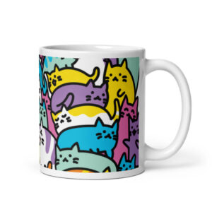 Cốc sứ hình mèo dễ thương nhiều màu sắc