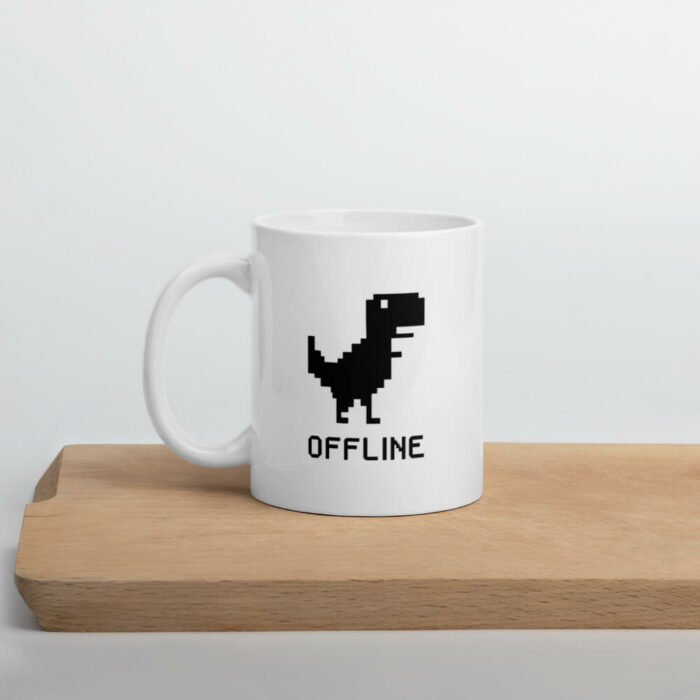 Cốc sứ hình khủng long t-rex offline trên Chrome