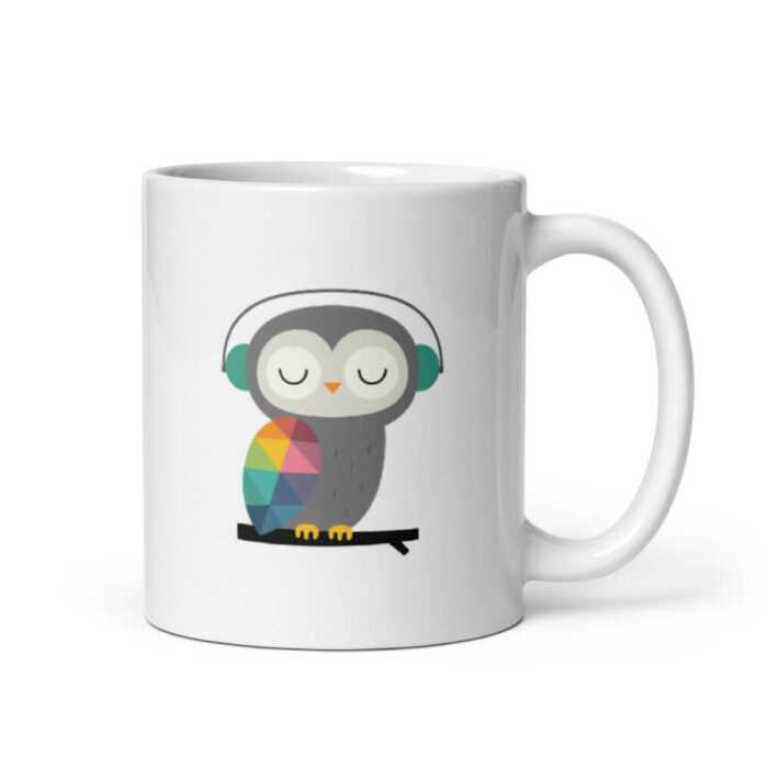 Cốc sứ hình cú mèo nghe nhạc dễ thương