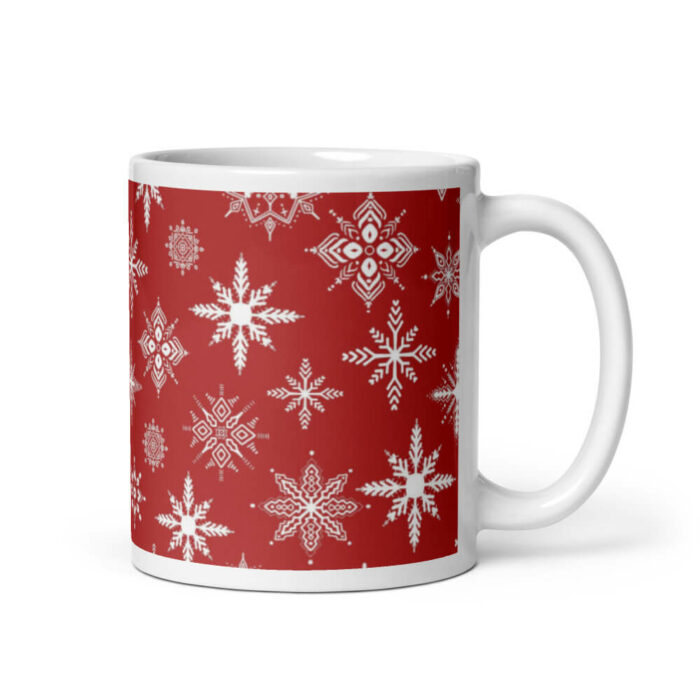 Cốc sứ giáng sinh hoạ tiết hình bông tuyết