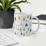 Cốc sứ hình vẽ khu rừng mùa đông