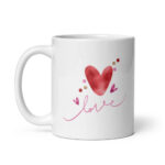 Cốc sứ hình quả tim Love xinh xắn